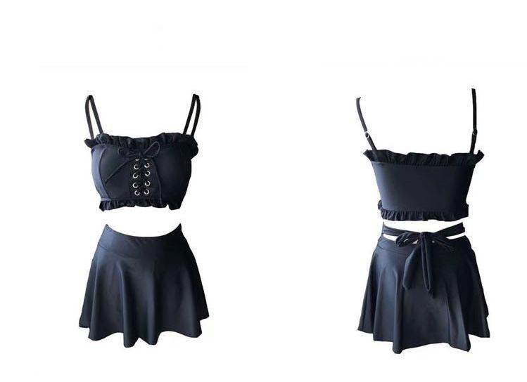 ワンピース 水着 ビキニ スイムウェア タンキニ フリル キャミ ショートパンツ スカパン セパレート 上下セット レースアップ 大人可愛い きれいめ シンプル おしゃれ レトロ 存在感 カジュアル