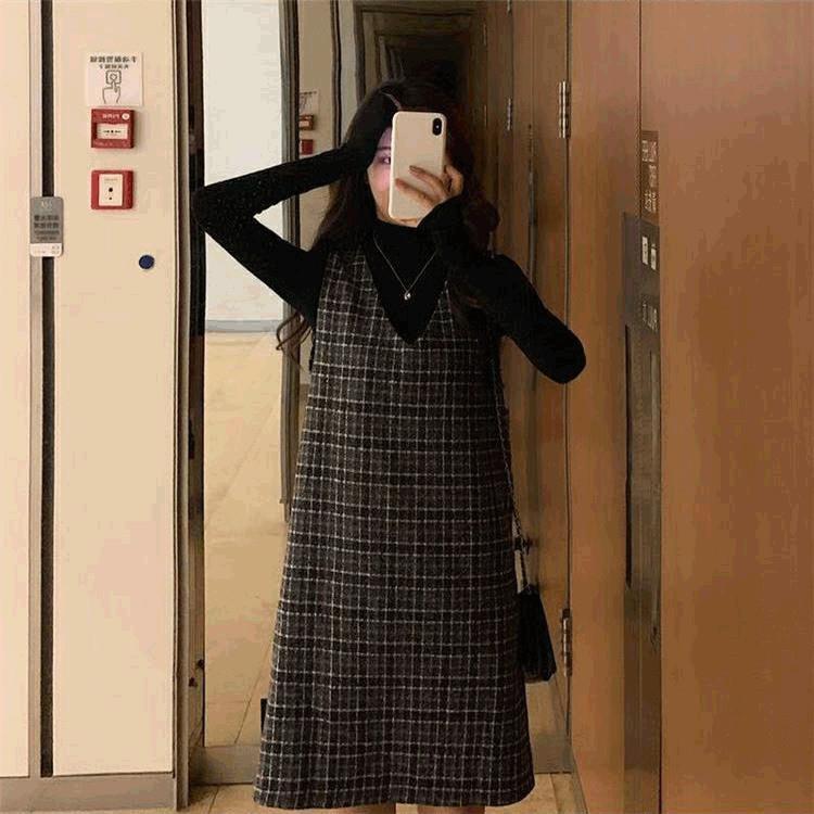ワンピース ジャンバースカート ショート丈 ひざ丈 チェック柄 かわいい 大人可愛い きれいめカジュアル 大人 上品 おしゃれ 主役級 存在感 春 秋 冬 10代 20代 30代 レディース 個性的