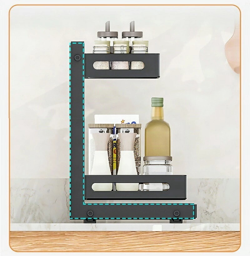 スライド式収納ラック シンク下収納 キッチンラック 調味料入れ収納 小物収納 おしゃれ ブラック ホワイト キッチン収納 炭素鋼 丈夫 便利 省スペース スライド式収納ラック シンク下収納 キッチンラック 調味料入れ収納 小物収納 おしゃれ ブラック ホワイト キッチン収納 炭素鋼 丈夫 便利 省スペース