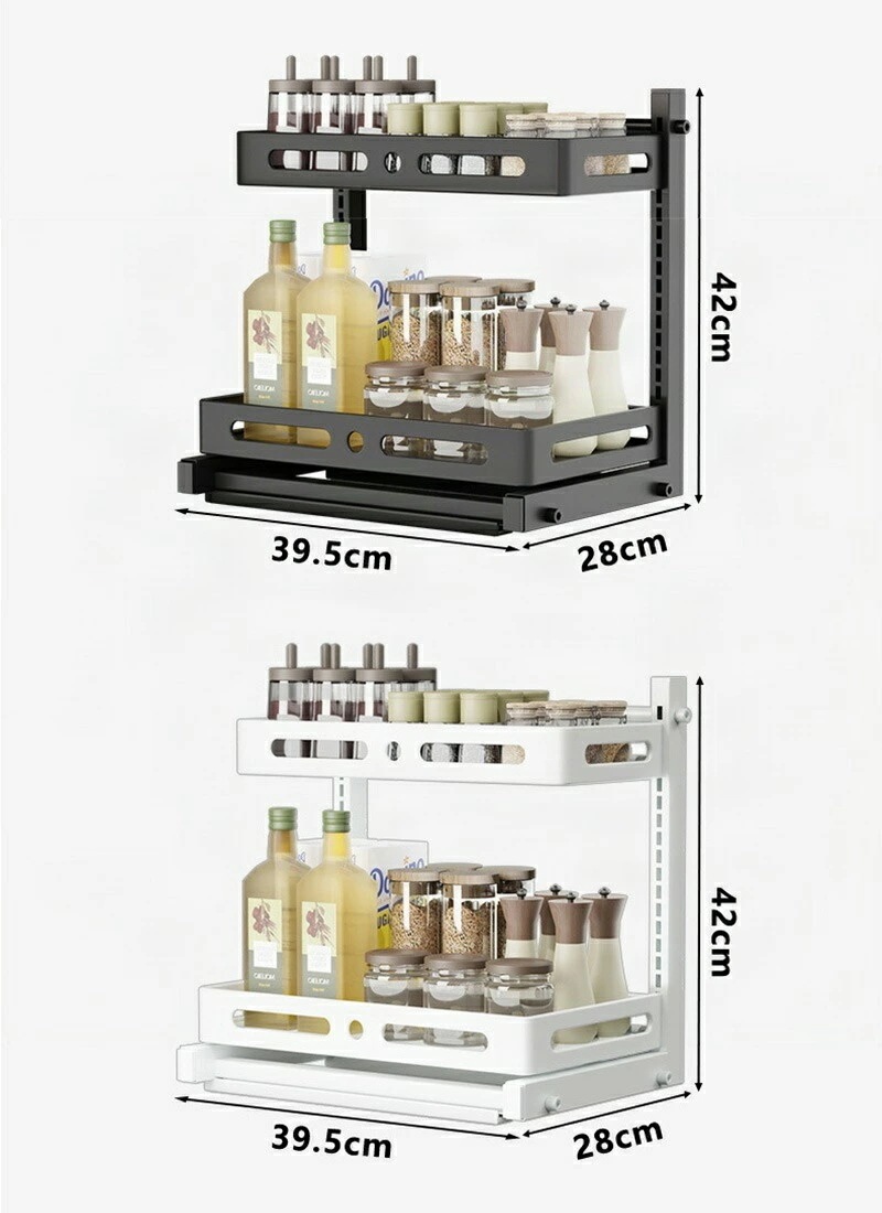 スライド式収納ラック シンク下収納 キッチンラック 調味料入れ収納 小物収納 おしゃれ ブラック ホワイト キッチン収納 炭素鋼 丈夫 便利 省スペース スライド式収納ラック シンク下収納 キッチンラック 調味料入れ収納 小物収納 おしゃれ ブラック ホワイト キッチン収納 炭素鋼 丈夫 便利 省スペース