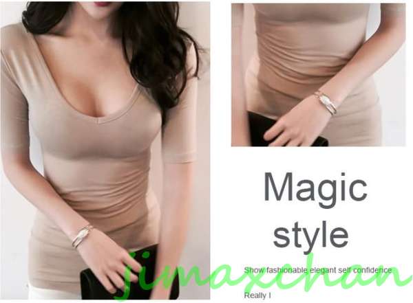 サマー　胸開き Ｔシャツ 中袖 タートルネック セーター レディースファッション タートル 胸開きタート セクシー Vネック オフショルダー