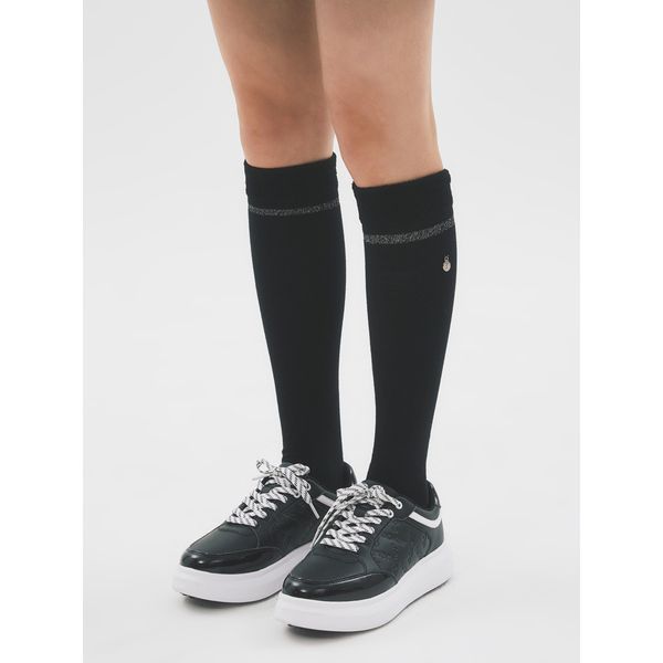 (Phantom) レディースタクテルブロックメタルポイントニーハイソックス