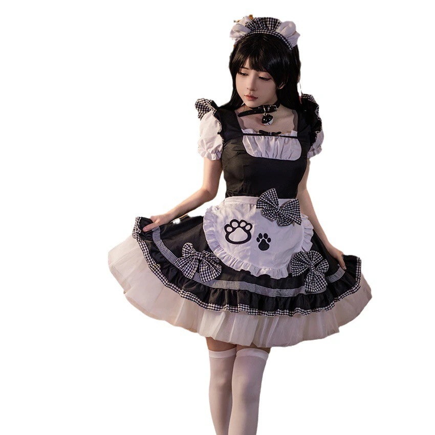 猫娘古典系白黒メイド服メイド服ハロウィーン服コスプレ衣装 猫娘古典系白黒メイド服メイド服ハロウィーン服コスプレ衣装