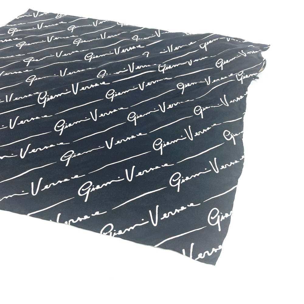 キーホルダー ロゴ スカーフ付き バッグチャーム シルク ブラック