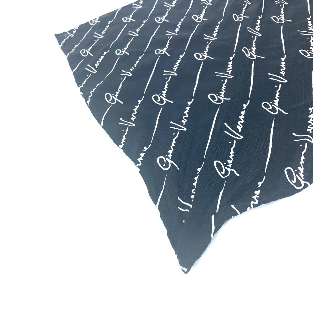 キーホルダー ロゴ スカーフ付き バッグチャーム シルク ブラック