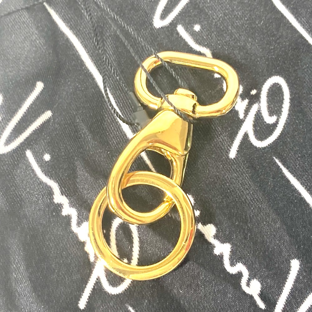 キーホルダー ロゴ スカーフ付き バッグチャーム シルク ブラック