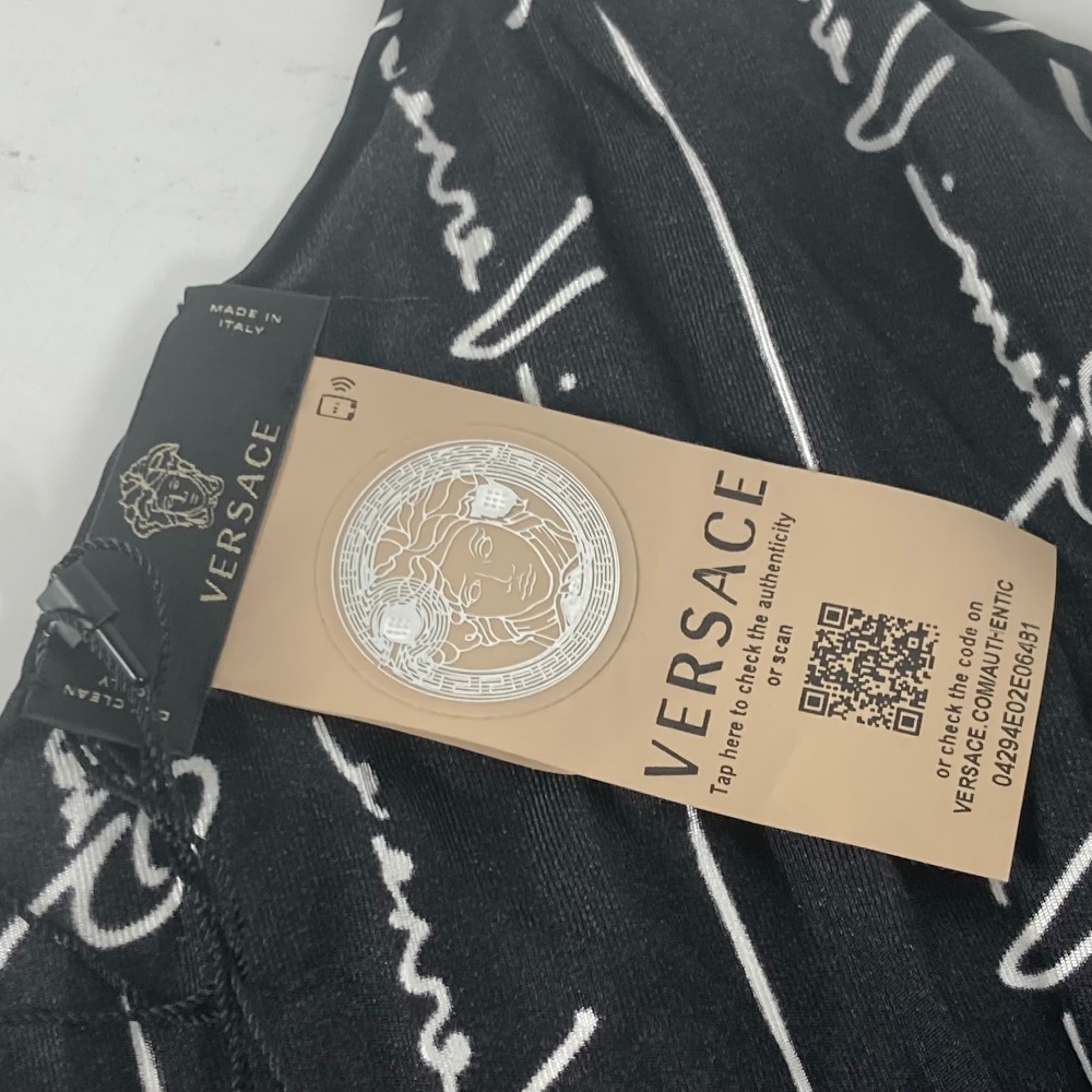 キーホルダー ロゴ スカーフ付き バッグチャーム シルク ブラック