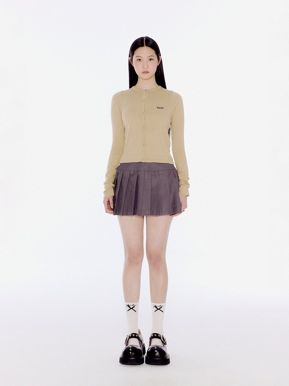 YOUHEE】24SS YOUHEE LOGO CARDIGAN BEIGE