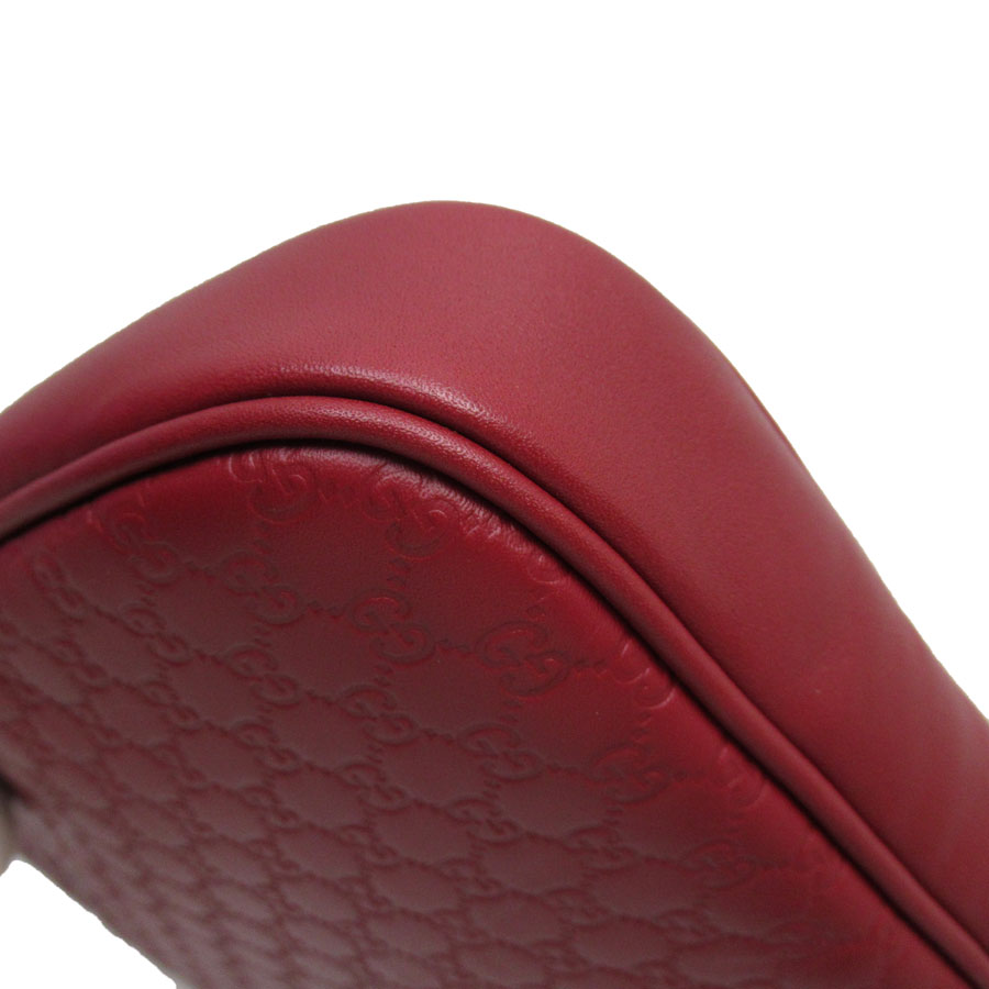 グッチ GUCCI クラッチバッグ グッチシマ レザー ダークレッド