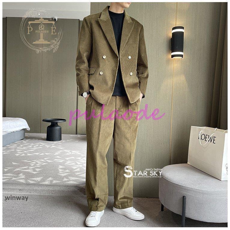 セットアップ メンズ 春秋 コットン テーラード カジュアル メンズスーツ おしゃれ コーデュロイ かっこいい 服 メンズファッション 20代 30代 40代 セットアップ メンズ スーツ ストレッチ 冬 おしゃれ コーデュロイ