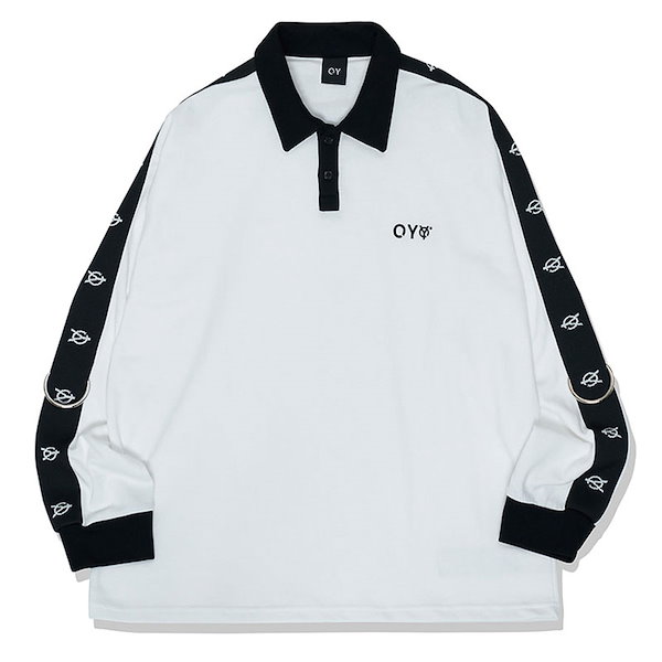 OY LOGO TAPE RING COLLAR T BLACK - Tシャツ/カットソー(七分/長袖)