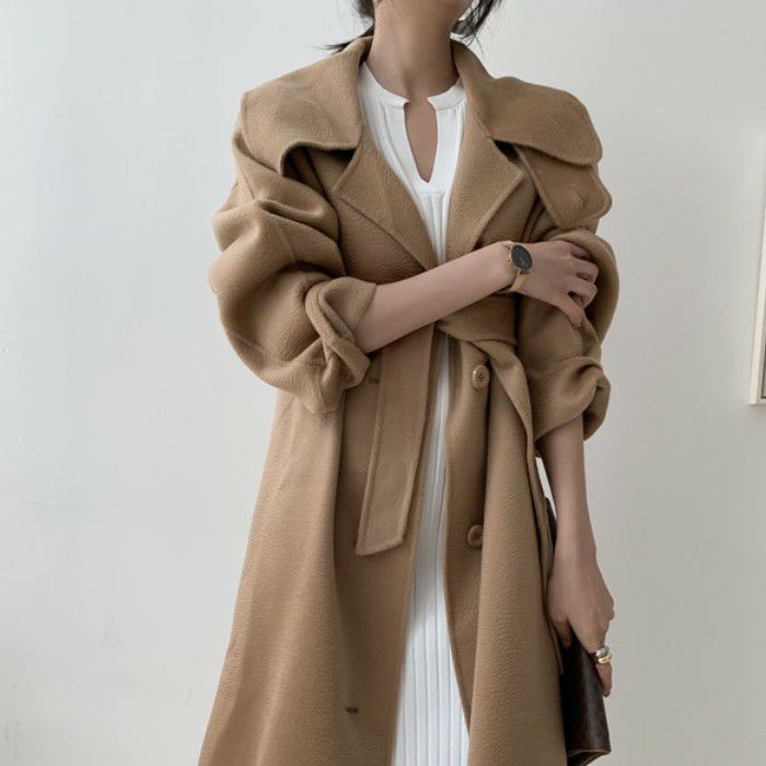 2021年 秋冬 2color サイドスリット 長袖 ロング リブ ワンピース