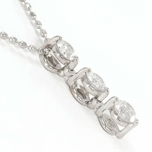 K18 18金 WG ホワイトゴールド ネックレス ダイヤ 0.30 約40cm ジュエリー 中古