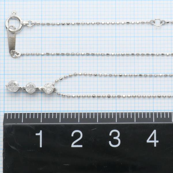 K18 18金 WG ホワイトゴールド ネックレス ダイヤ 0.30 約40cm ジュエリー 中古