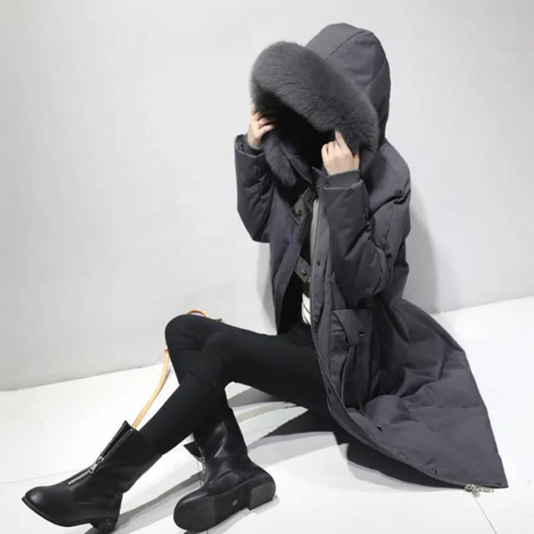 エコダウンコートファー付中綿ジャケット中綿コートロングコート長袖ミドル丈アウターフード付きエコダウンジャケット大人軽量大きいサイズ黒グレー上品防寒保温あったか暖かい体型カバー秋冬きれいめカジュアル
