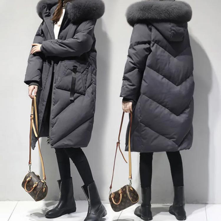 エコダウンコートファー付中綿ジャケット中綿コートロングコート長袖ミドル丈アウターフード付きエコダウンジャケット大人軽量大きいサイズ黒グレー上品防寒保温あったか暖かい体型カバー秋冬きれいめカジュアル