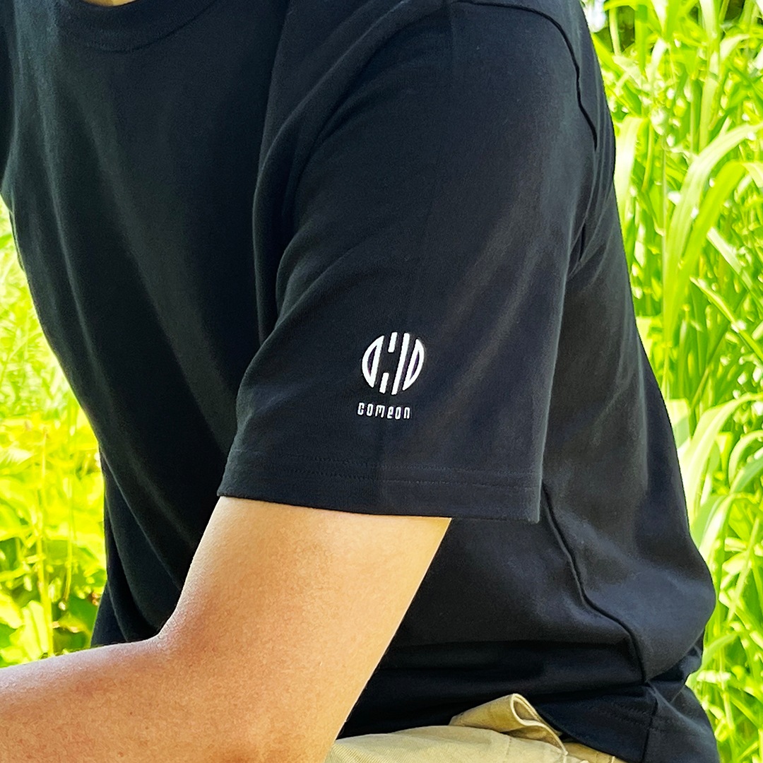 5+comeon C-K02-020-BK／日本製コットン100％Tシャツ