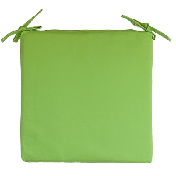 低反発 シートクッション ライトグリーン[オックス] 無地 綿100%のカバー付き いす用 クッショ