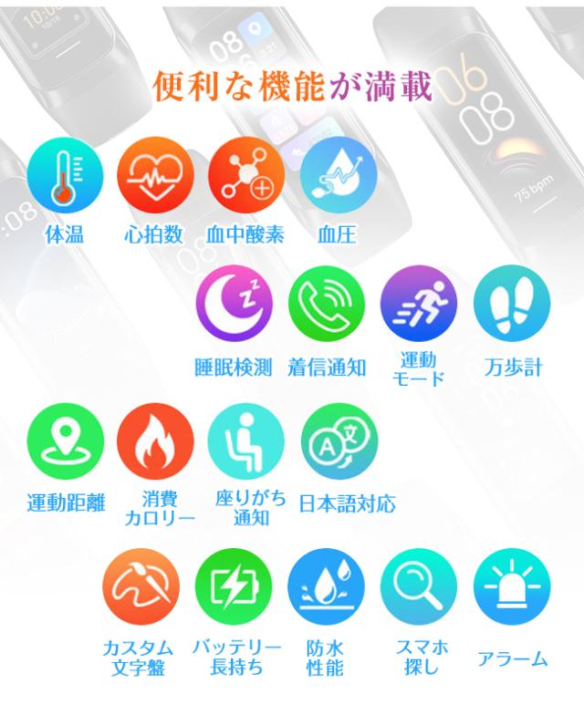 スマートウォッチ 24時間運動健康管理 技適認証 体温 心拍数 血圧 血中酸素 レディース メンズ 腕時計 小さめ 防水 万歩計 着信通知 睡眠検測 日本語対応 父 iphone android ag