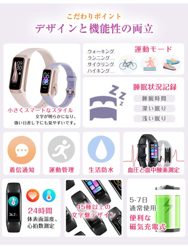 スマートウォッチ 24時間運動健康管理 技適認証 体温 心拍数 血圧 血中酸素 レディース メンズ 腕時計 小さめ 防水 万歩計 着信通知 睡眠検測 日本語対応 父 iphone android ag