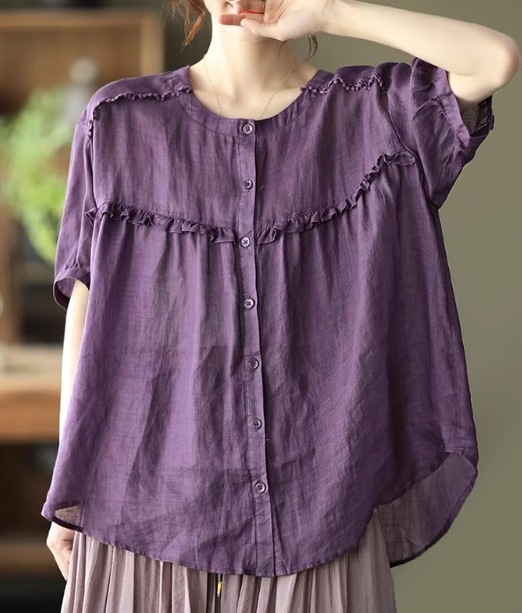 トップス モテアイテム 可愛い サイズ豊富 大きいサイズ シャツ ブラウス 半袖 ラウンドネック 襟なし Aライン ボタン フリル 透け感 通気性 ギャザー ギャザー使い 薄手 かわいい トップス モテアイテム 可愛い サイズ豊富 大きいサイズ シャツ ブラウス 半袖 ラウンドネック 襟なし Aライン ボタン フリル 透け感 通気性 ギャザー ギャザー使い 薄手 かわいい