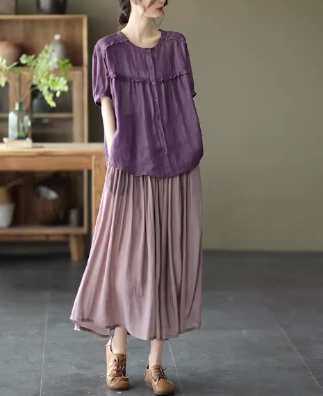 トップス モテアイテム 可愛い サイズ豊富 大きいサイズ シャツ ブラウス 半袖 ラウンドネック 襟なし Aライン ボタン フリル 透け感 通気性 ギャザー ギャザー使い 薄手 かわいい トップス モテアイテム 可愛い サイズ豊富 大きいサイズ シャツ ブラウス 半袖 ラウンドネック 襟なし Aライン ボタン フリル 透け感 通気性 ギャザー ギャザー使い 薄手 かわいい