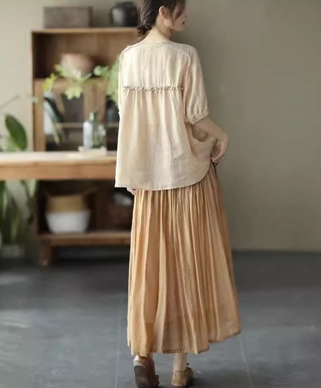 トップス モテアイテム 可愛い サイズ豊富 大きいサイズ シャツ ブラウス 半袖 ラウンドネック 襟なし Aライン ボタン フリル 透け感 通気性 ギャザー ギャザー使い 薄手 かわいい トップス モテアイテム 可愛い サイズ豊富 大きいサイズ シャツ ブラウス 半袖 ラウンドネック 襟なし Aライン ボタン フリル 透け感 通気性 ギャザー ギャザー使い 薄手 かわいい