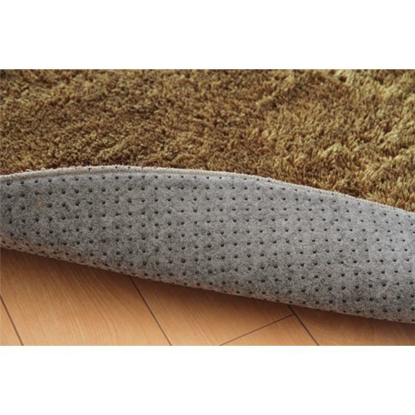 シャギー調 選べる 6色 無地ラグ 円形 『ラルジュ』 ベージュ 185cm丸