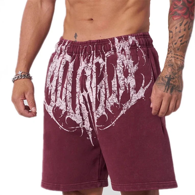 【超お得1つ買うと10個もらえる】メガ割スポーツ ハーフパンツ メンズプリントスポーツフィットネスショートパンツサマーカジュアルバスケットボールランニングショートパンツ