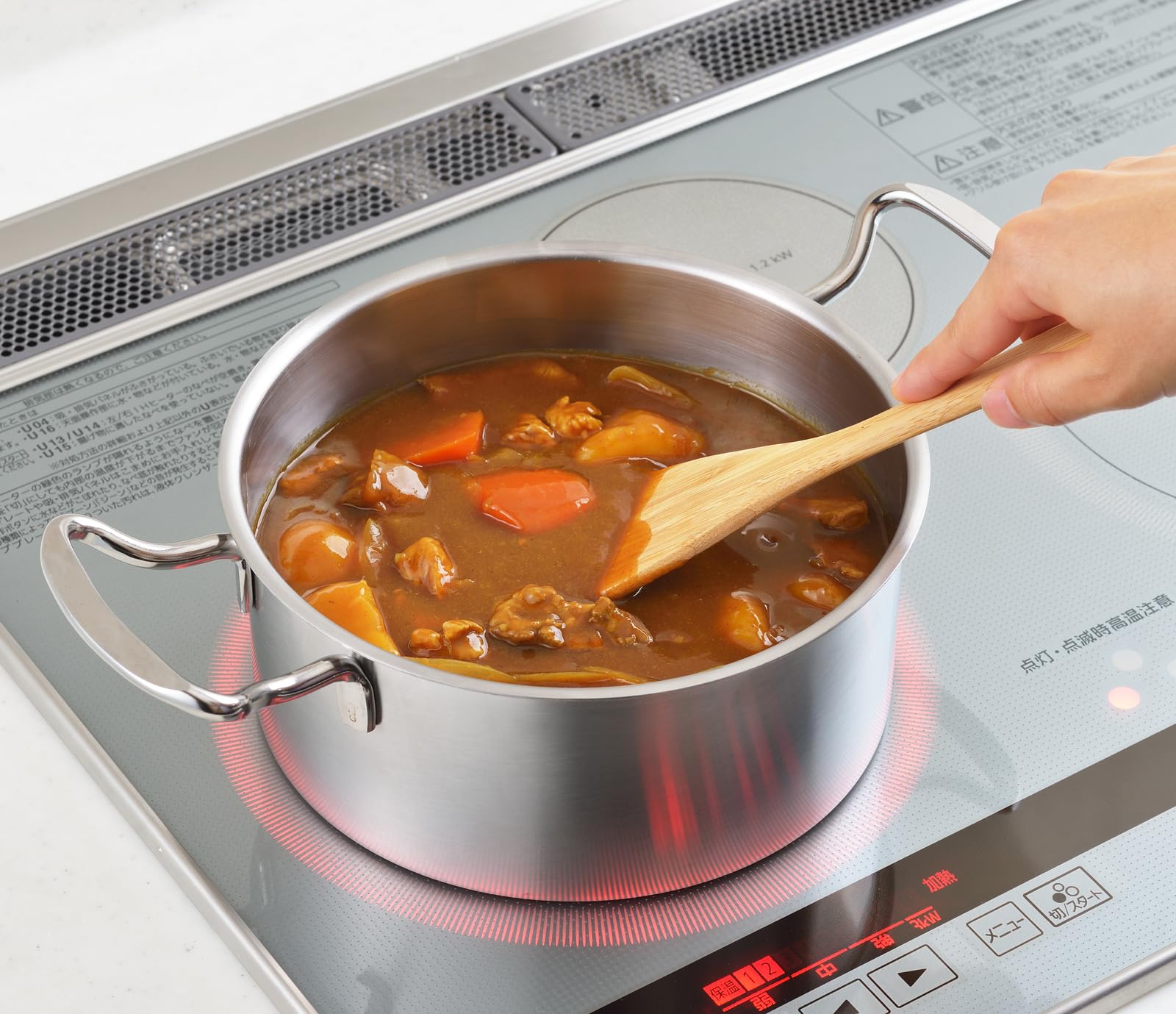 ヨシカワ 両手鍋 20cm 2.9L 蓋付き IH・直火対応 COOK CHEF（クックシェフ） 燕三条 日本製 YJ3696