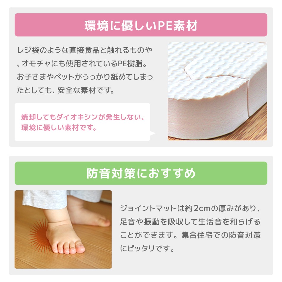 ジョイントマット カーペット 大判 60cm 12畳 64枚 クッションマット フロアマット 厚手2cm じゅうたん 赤ちゃん プレイマット ベビーマット 防音 防水 撥水 床暖房対応 防音マット