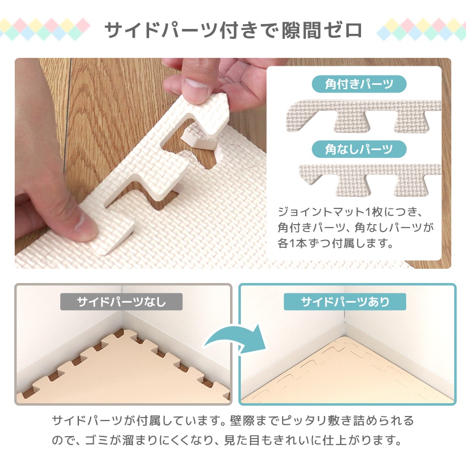 ジョイントマット カーペット 大判 60cm 12畳 64枚 クッションマット フロアマット 厚手2cm じゅうたん 赤ちゃん プレイマット ベビーマット 防音 防水 撥水 床暖房対応 防音マット