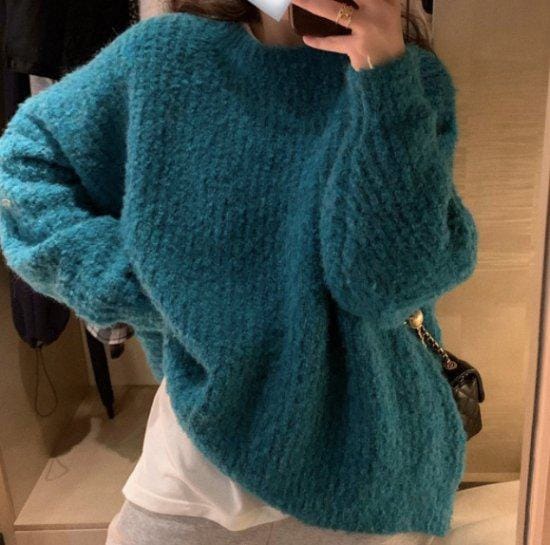 ニット セーター トップス ラウンドネック カジュアル 体型カバー 無地 秋冬 冬服 冬スペシャルセール 癒し系 女子会 デート カジュアル きれいめ 高見え 高級感 防寒 着やすい かわいい おしゃ