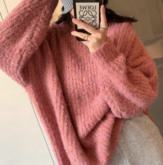ニット セーター トップス ラウンドネック カジュアル 体型カバー 無地 秋冬 冬服 冬スペシャルセール 癒し系 女子会 デート カジュアル きれいめ 高見え 高級感 防寒 着やすい かわいい おしゃ