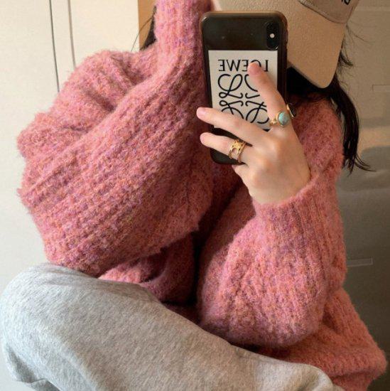 ニット セーター トップス ラウンドネック カジュアル 体型カバー 無地 秋冬 冬服 冬スペシャルセール 癒し系 女子会 デート カジュアル きれいめ 高見え 高級感 防寒 着やすい かわいい おしゃ