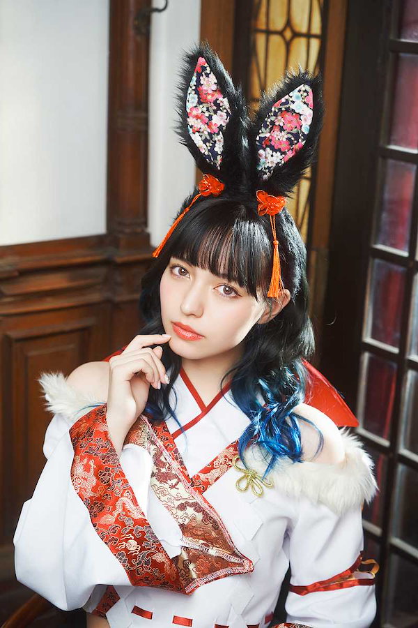 ❤️うさぽん様❤️ アンティークベア　2体セット Qoo10] 和柄カチューシャ 黒うさぎ [うさ耳