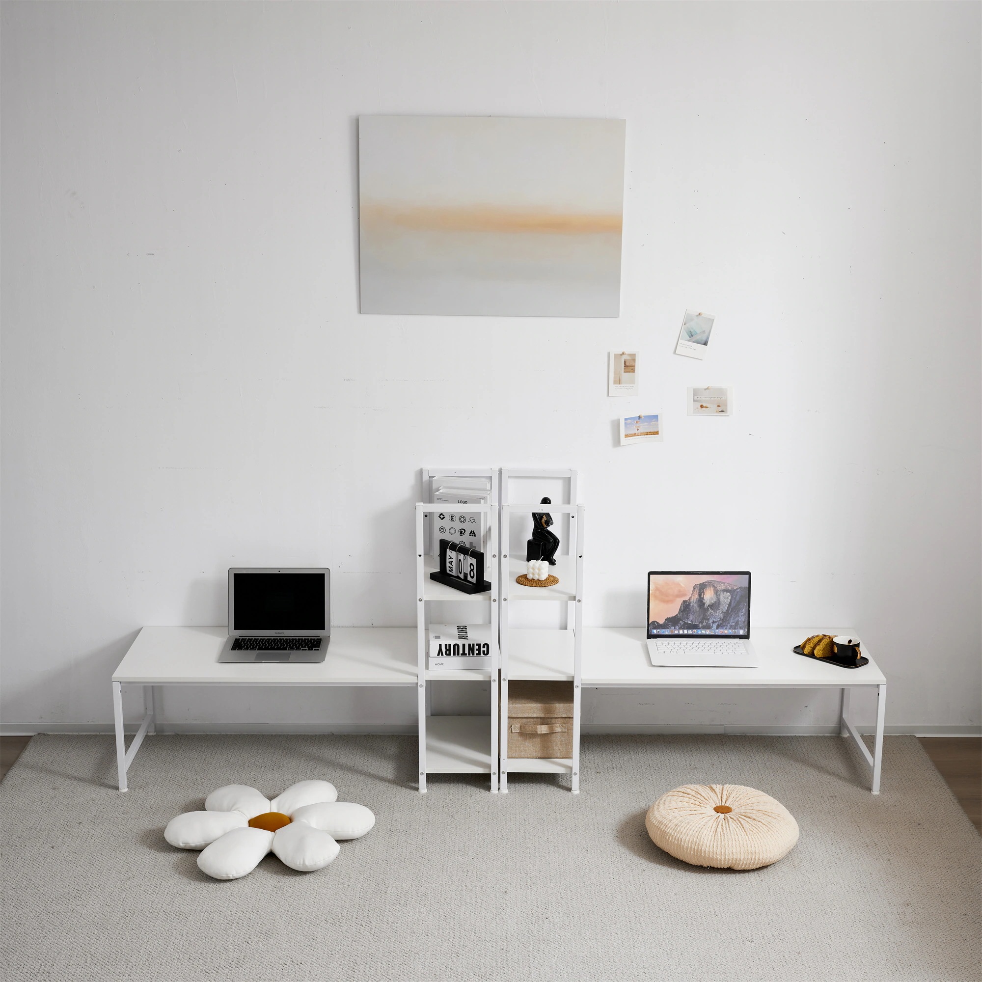 【国内発送M】840【新品登場】【グレー】H型PCデスク ロータイプ一体型 ラック付き デスク ワークデスク 木製 学習デスク 【国内発送M】840【新品登場】【グレー】H型PCデスク ロータイプ一体型 ラック付き デスク ワークデスク 木製 学習デスク