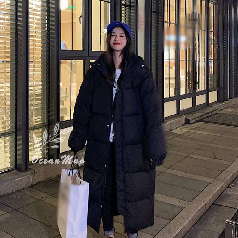 レディース ダウンジャケット 秋 冬 中綿 フードコート 無地 ロング丈 ダウンコート 防寒着 中綿コート 体型カバー アウター 韓国風 暖かい 可愛い コート レディース 冬 大サイズ おしゃれ カ
