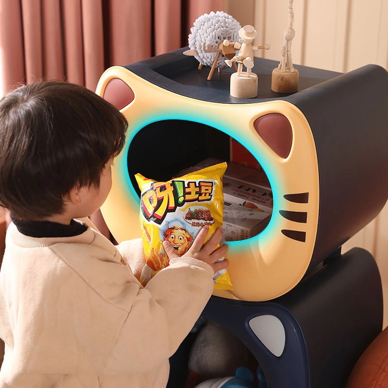 猫のイメージ置物棚大容量収納スペース縁が丸く手を剃らず安定して積み重ねられ傾きにくく環境に優しい材質を採用し収納ボックスは猫の巣も作れる3色から選択できお勧めです