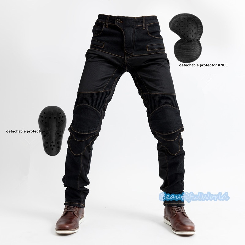 バイクパンツ メンズ ライダーパンツ バイクウェア オートバイ プロテクター付き ジーンズ デニム 転倒防護 膝当て 耐久 耐衝撃 膝パッド レーシングパンツ/24mtckz28