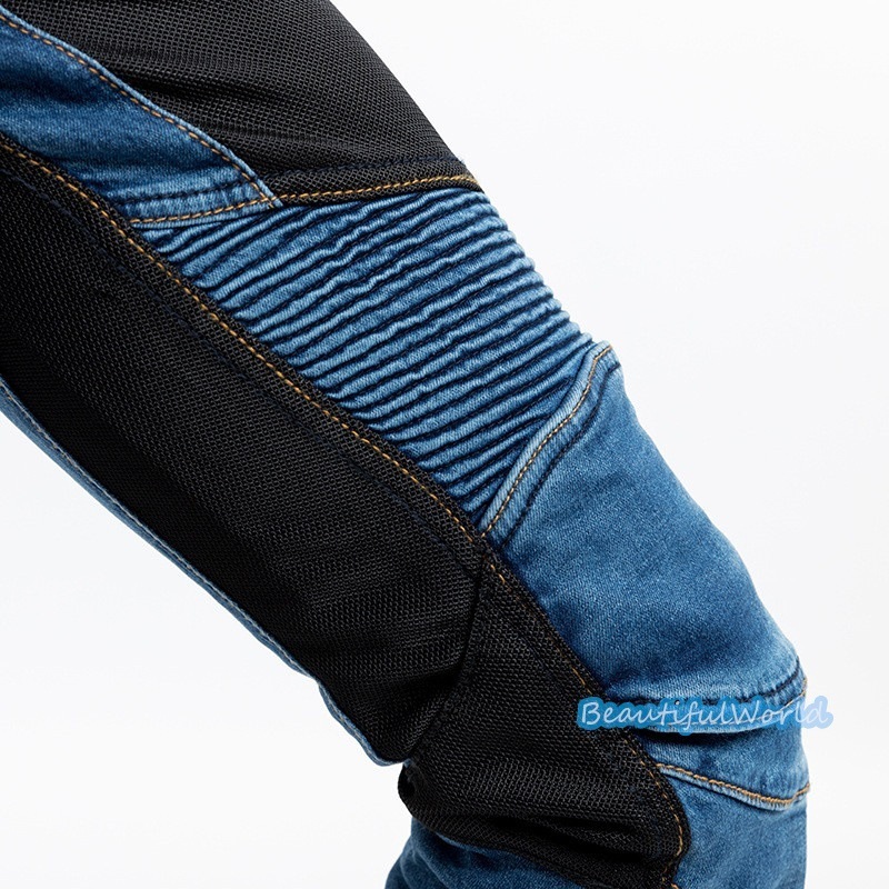 バイクパンツ メンズ ライダーパンツ バイクウェア オートバイ プロテクター付き ジーンズ デニム 転倒防護 膝当て 耐久 耐衝撃 膝パッド レーシングパンツ/24mtckz28