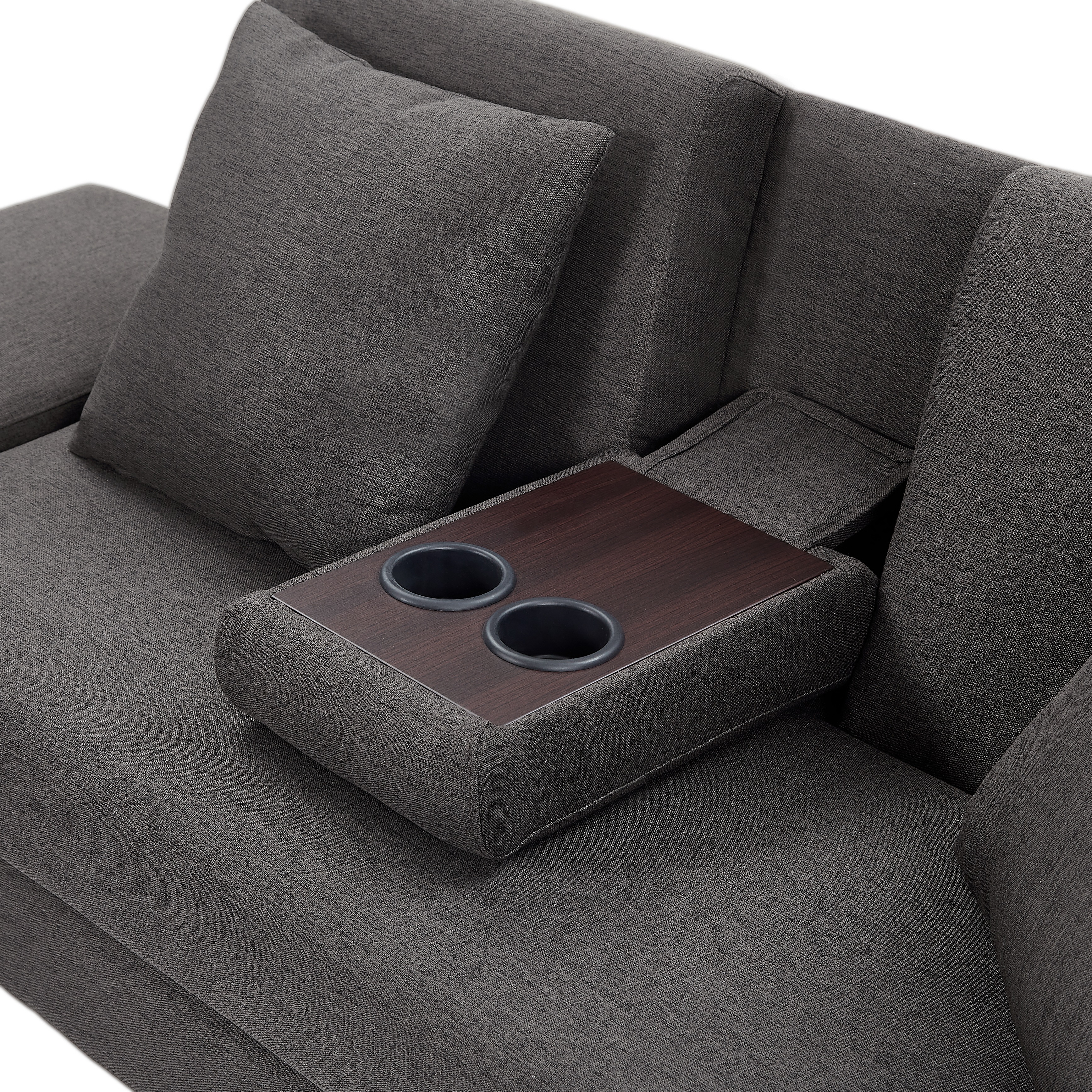 【国内発送.送.料.無.料！】ソファ ソファーベッド 3人掛け カウチソファ 多機能ソファ オットマン付き たくさん収納 レイアウト自由 左右側とも取り付けるアームレスト クッション2個 38