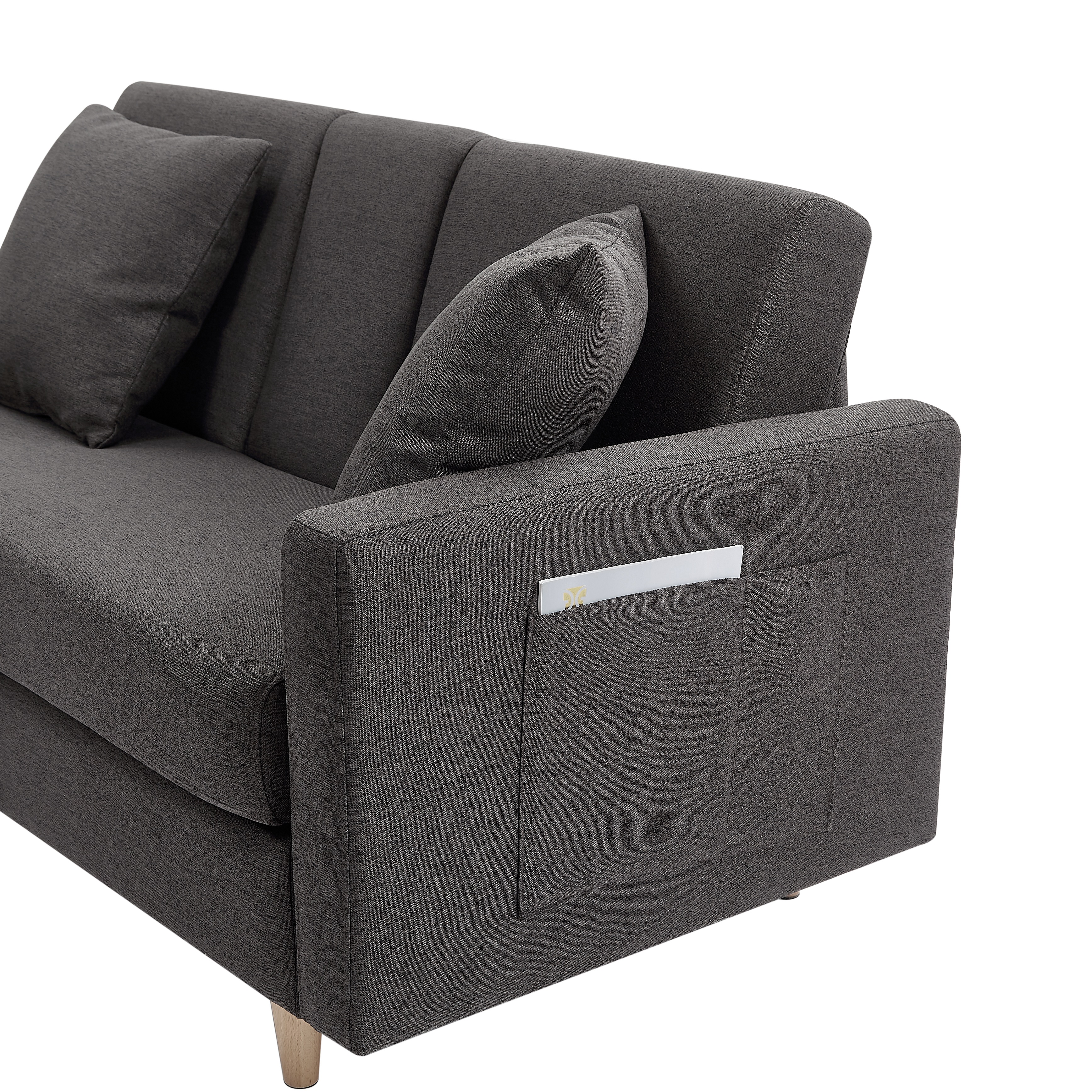 【国内発送.送.料.無.料！】ソファ ソファーベッド 3人掛け カウチソファ 多機能ソファ オットマン付き たくさん収納 レイアウト自由 左右側とも取り付けるアームレスト クッション2個 38