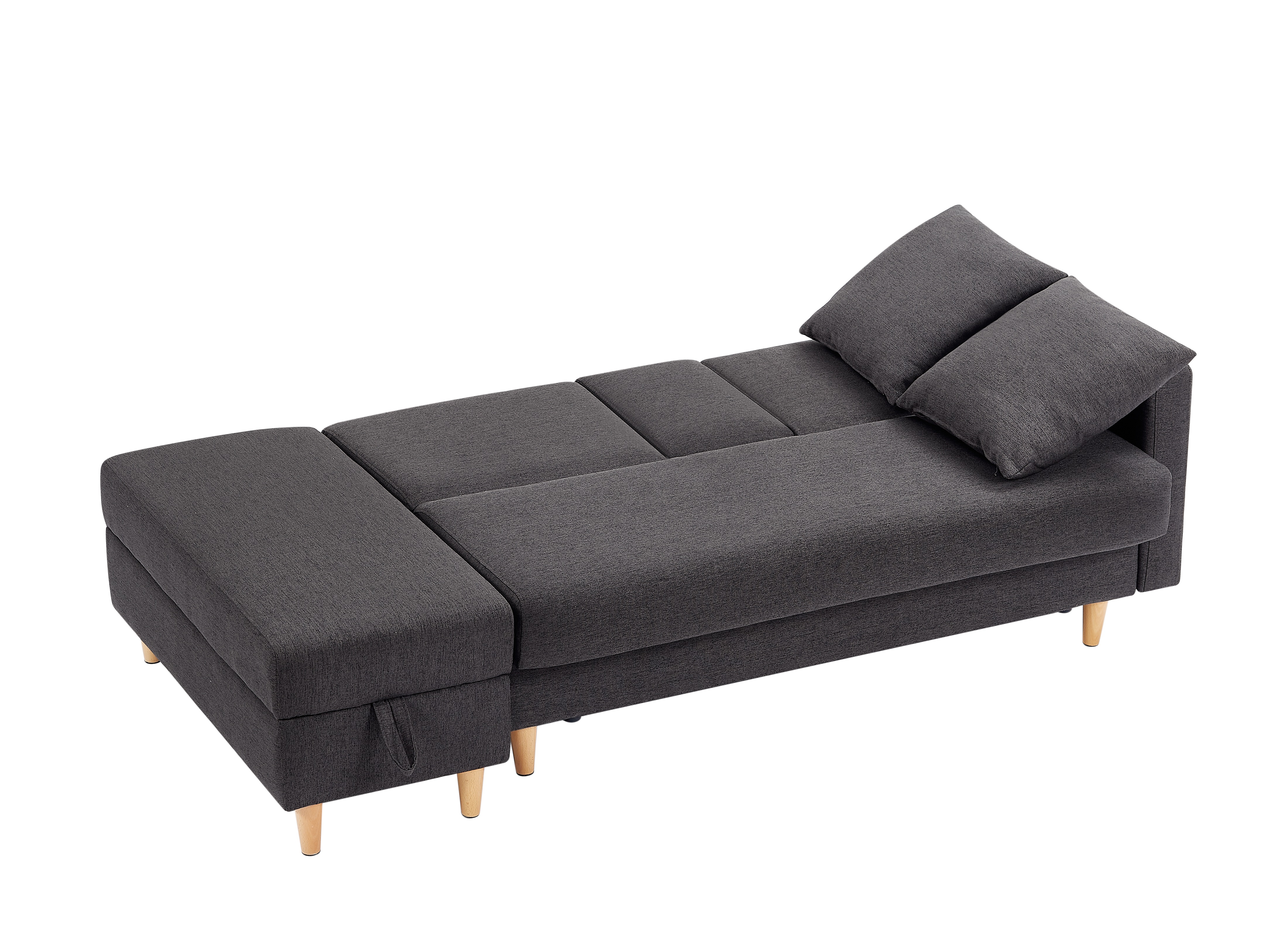 【国内発送.送.料.無.料！】ソファ ソファーベッド 3人掛け カウチソファ 多機能ソファ オットマン付き たくさん収納 レイアウト自由 左右側とも取り付けるアームレスト クッション2個 38