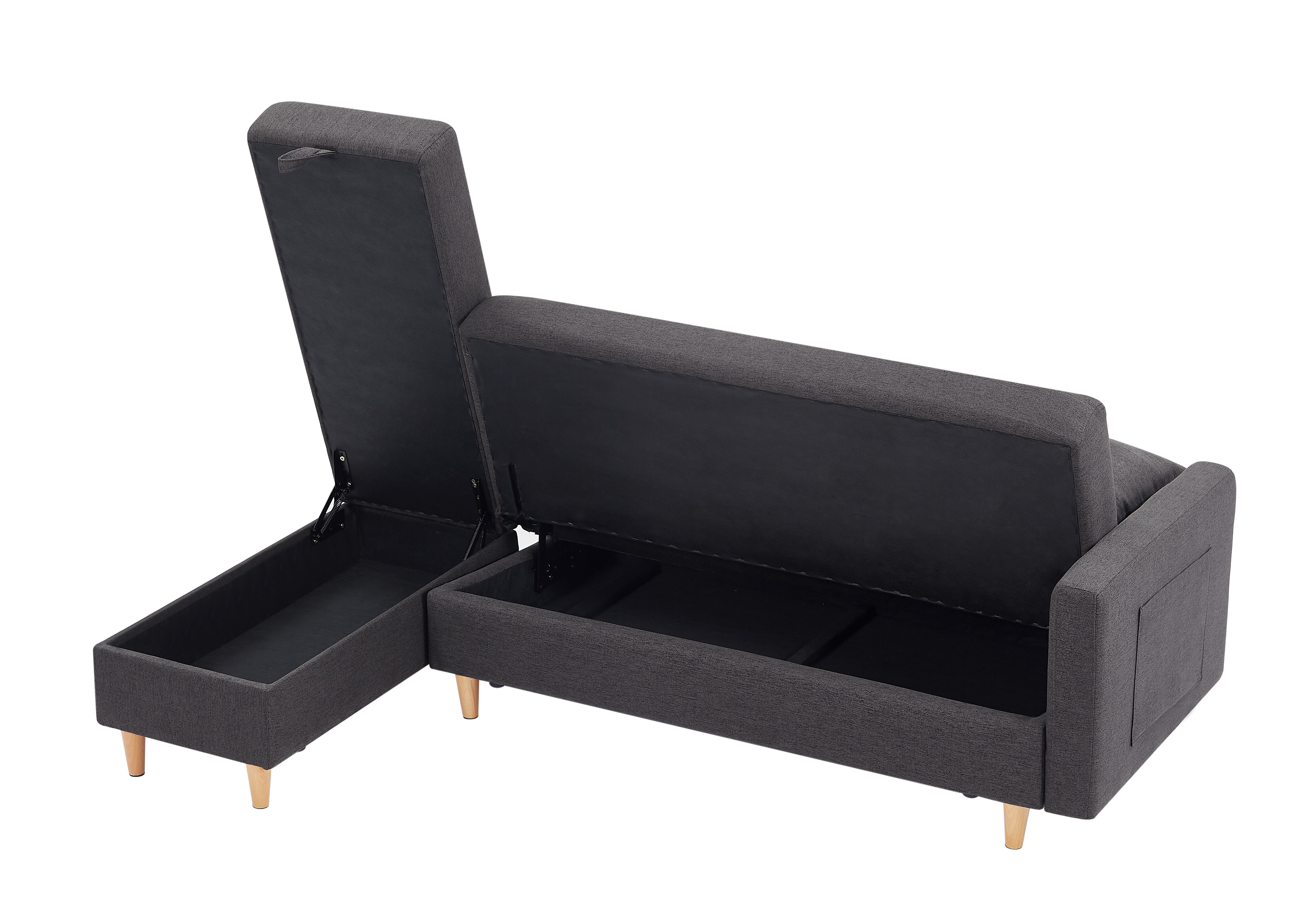 【国内発送.送.料.無.料！】ソファ ソファーベッド 3人掛け カウチソファ 多機能ソファ オットマン付き たくさん収納 レイアウト自由 左右側とも取り付けるアームレスト クッション2個 38