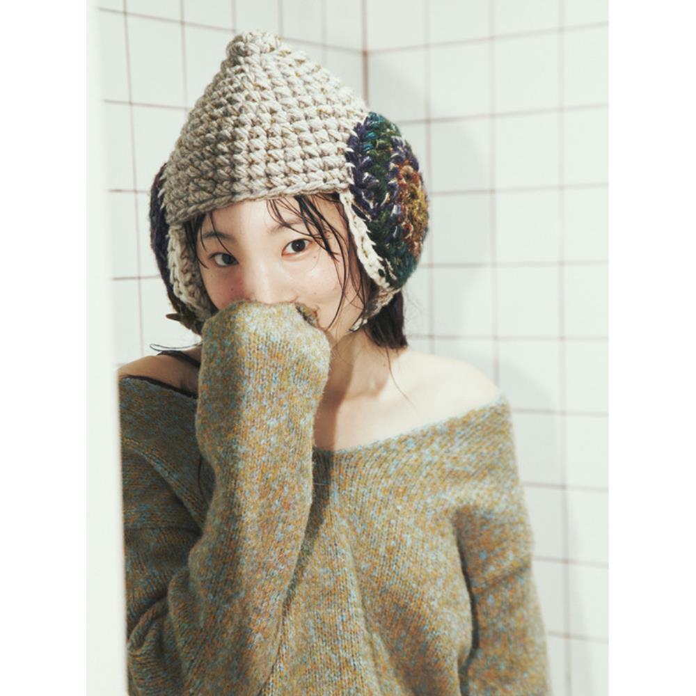 MISU A BARBE DOT EAR FLAP GREY