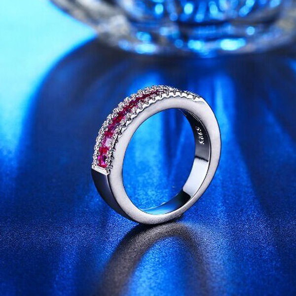 925スターリングシルバーナチュラルルビージェムストーン誕生石の花嫁の結婚式の婚約奇妙なリングのサイズ6 7 925スターリングシルバーナチュラルルビージェムストーン誕生石の花嫁の結婚式の婚約奇妙なリングのサイズ6 7