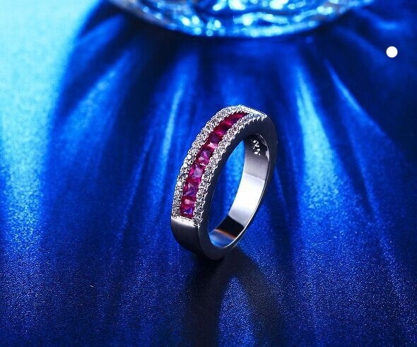 925スターリングシルバーナチュラルルビージェムストーン誕生石の花嫁の結婚式の婚約奇妙なリングのサイズ6 7 925スターリングシルバーナチュラルルビージェムストーン誕生石の花嫁の結婚式の婚約奇妙なリングのサイズ6 7