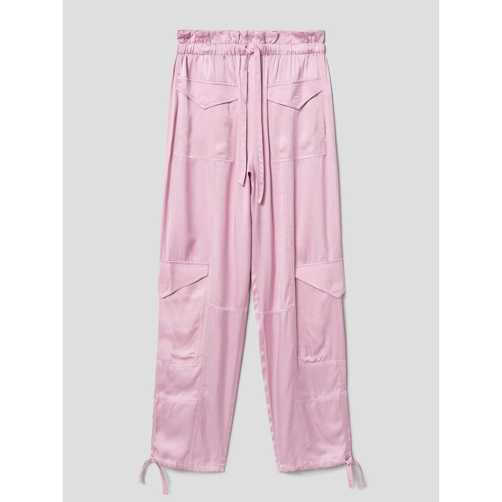 GANNI プリーツサテンパンツ-ブリーチドモーブ FW24/QN4521R10Y