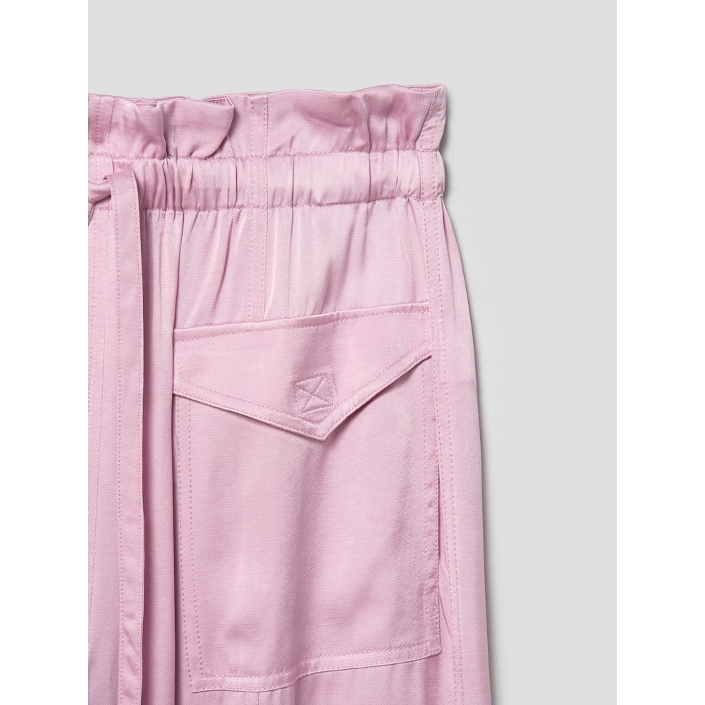 GANNI プリーツサテンパンツ-ブリーチドモーブ FW24/QN4521R10Y